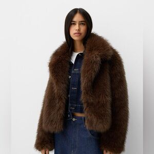Bershka faux fur coat